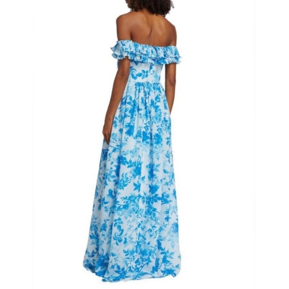 NWT Monique Lhuillier Adeline Floral Off Shoulder Maxi Gown - Picture 2 of 11